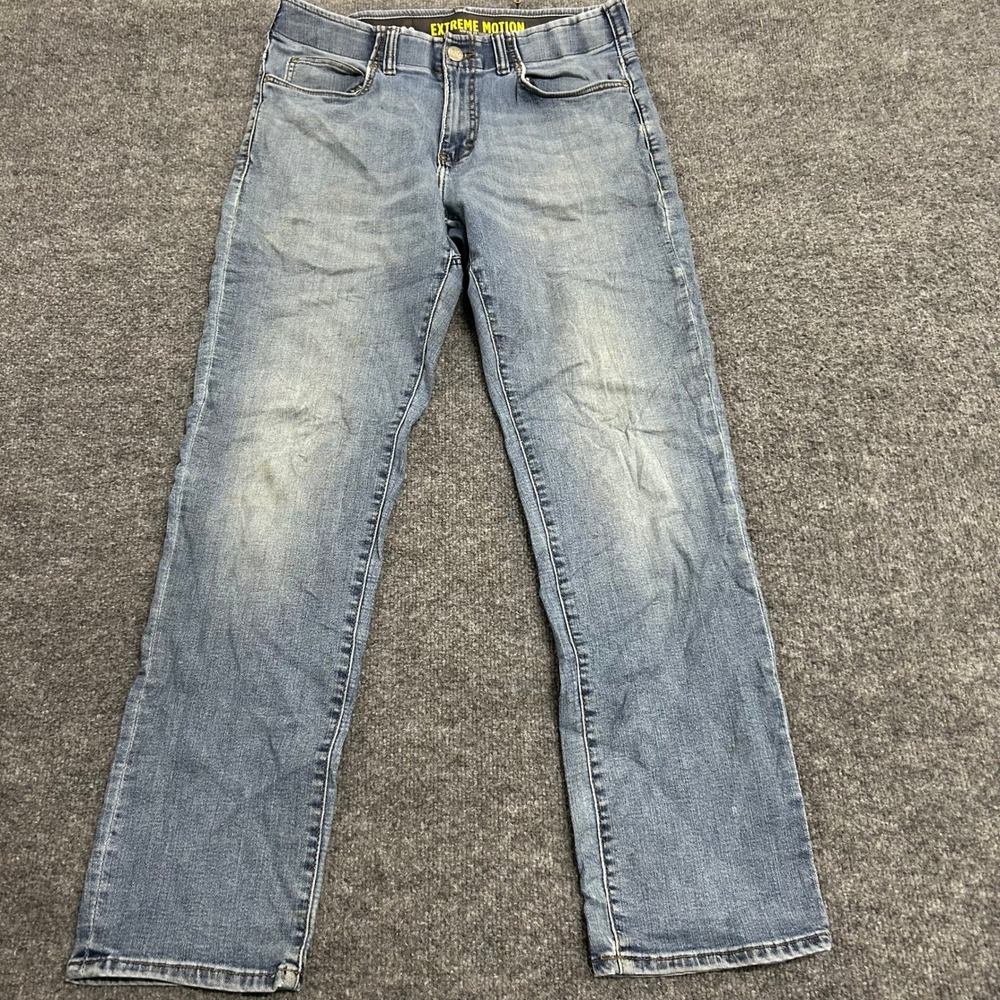 Lee Jeans Mens Size 32x30 Light Wash Blue Extreme Motion Straight Leg Stretch